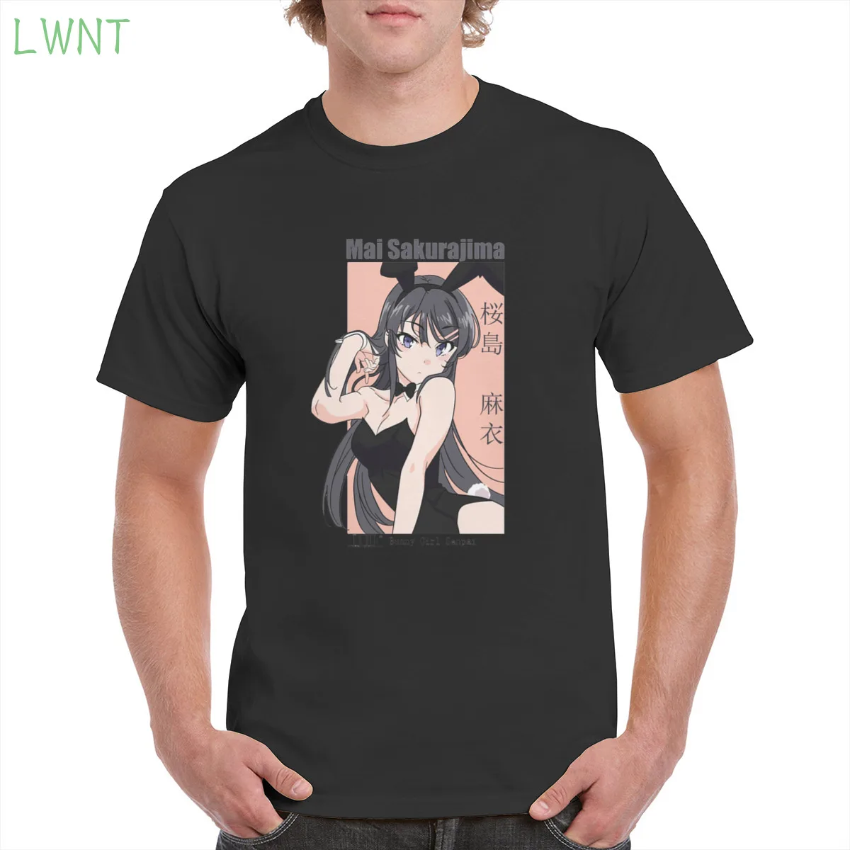 

100% Cotton Mai Sakurajima Bunny Girl Senpai Mai Sakurajima Tshirt Top Harajuku Aesthetic Tshirt Oversized clothes Female/Man