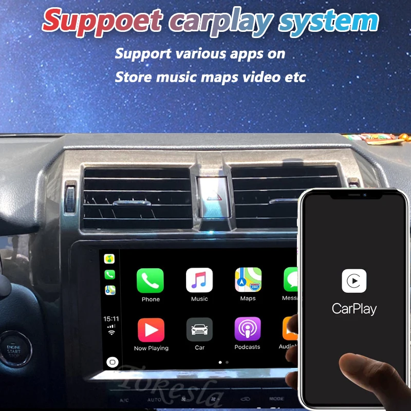 tokesla car radio android 11 for lexus gx gx400 gx460 2 din dvd automotivo central multimedia player gps navigation 5g 2010 2017 free global shipping