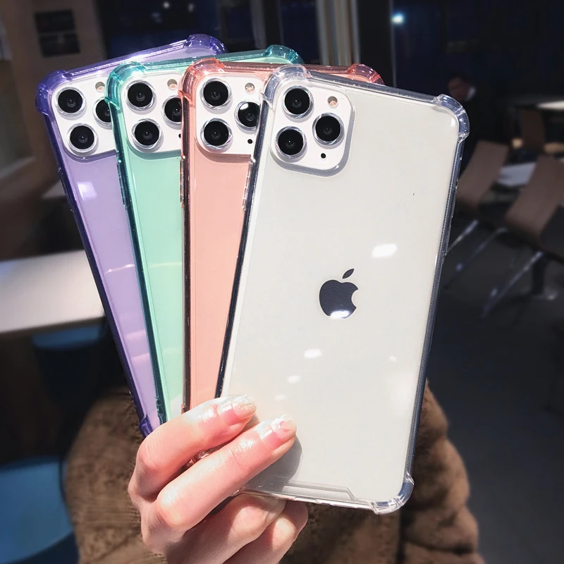 Shockproof Bumper Transparent Phone Case For iPhone 11 Pro Max X XS XR Xs 7 8 Plus Ultra Thin soft TPU Back Cover |