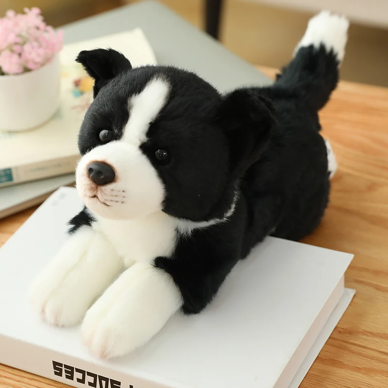 

High Quality Simulation Sheppdog Plush toy Stuffed Lifelike Border Collie Dog puppy Toys Home Decor Kids brithday