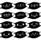 Унисекс теплая Плотная хлопковая маска на половину лица красочные милые Мультяшные кошки Смешное выражение против пыли загрязнения респираторные маски