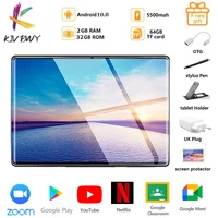 new tablet pc 10 1 inch android 10 0 tablets octa core google play zoom 3g 4g lte phone call gps wifi bluetooth tempered glass