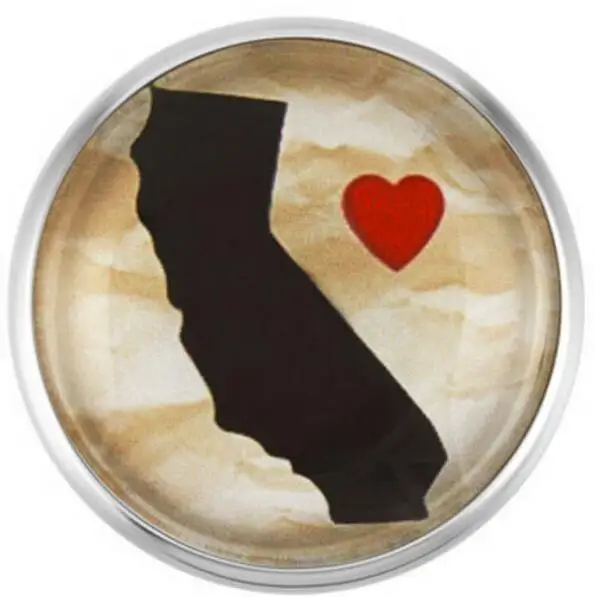 California State оснастки кнопки стеклянные Имбирные Подвески подходят 18 мм Оснастки DIY