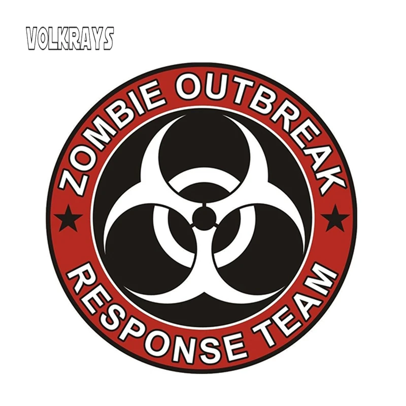 

Volkrays Creative Car Sticker Zombie Outbreak Response Team Skull Vinyl Decal Reflective Waterproof Stickers,13cm*13cm