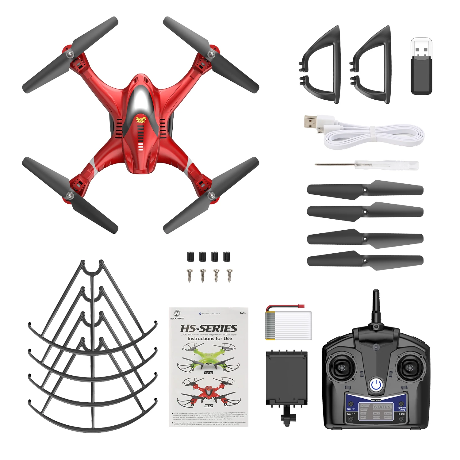 

Holy Stone HS200 FPV Drone with Camera 720P HD Live Video RC Wifi Quadcopter with Voice & App Control, Altitude Hold, 3D Flip an