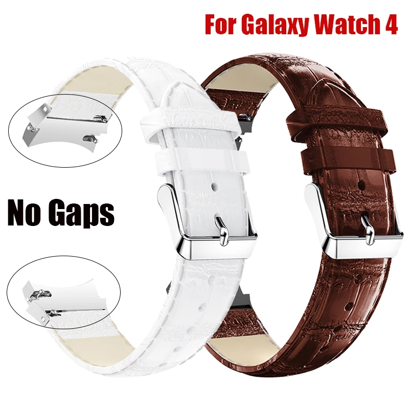No Gaps Genuine leather Strap For Samsung Galaxy Watch 4 44/40mm Band Curved end Bracelet For Galaxy Watch4 Classic 42/46mm Belt