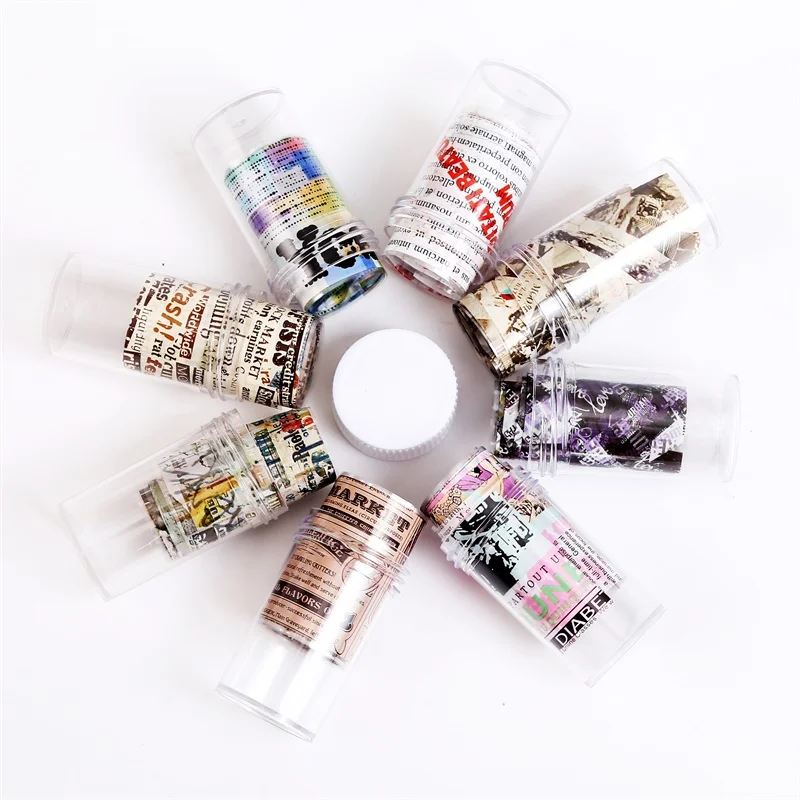 1 шт. наклейка для дизайна ногтей с буквами s винтажная газета из фольги наклейки