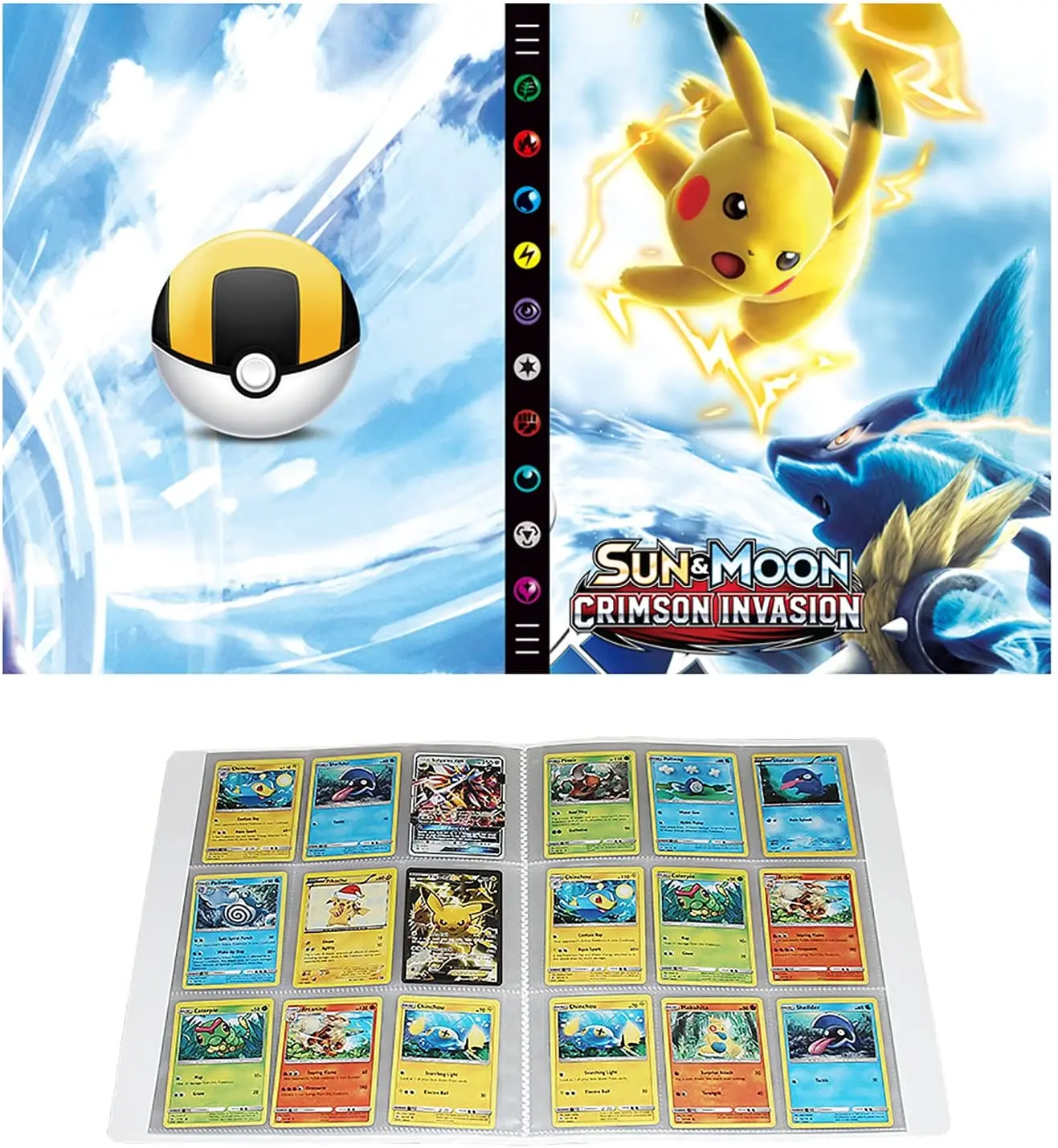 &Aacute;lbum de cartas de Pok&eacute;mon 432, carpeta de bolsillo de 9 tarjetas de dibujos animados, Pikachu, juego de mesa, mapa, Colecci&oacute;n, juguete para regalo-3