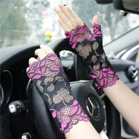 1 pair womens short lace gloves fingerless for driving wedding wrist length bridal prom gloves