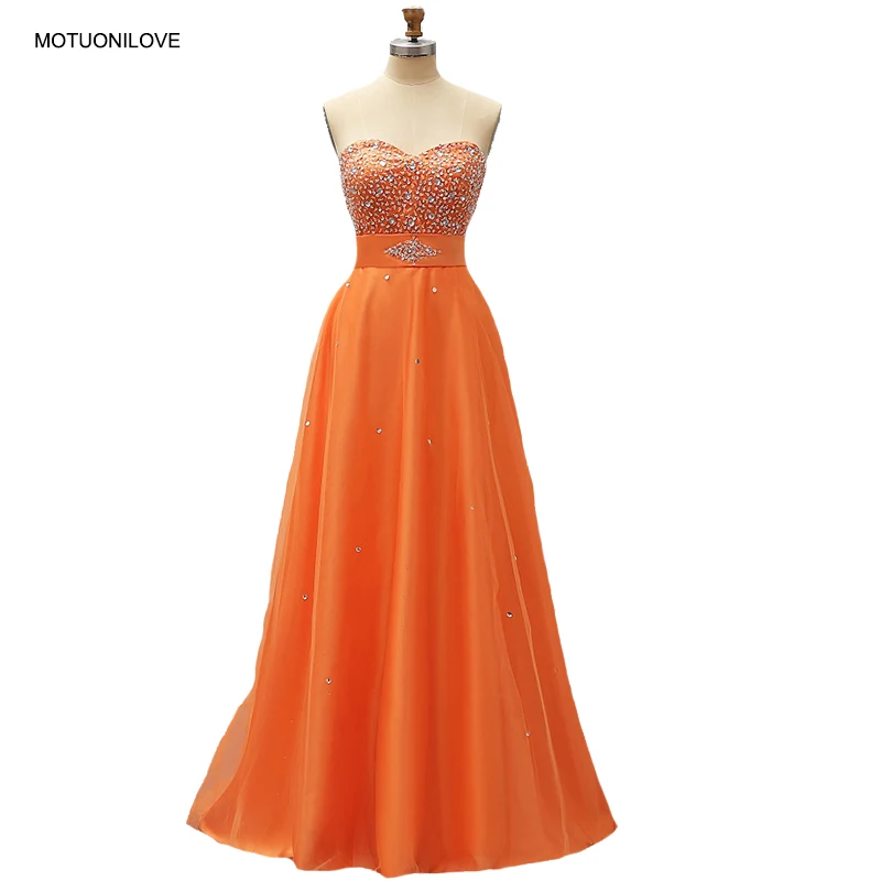 

Женское вечернее платье, длинное оранжевое платье из тюля с блестками и бисером, для выпускного вечера, 2021
