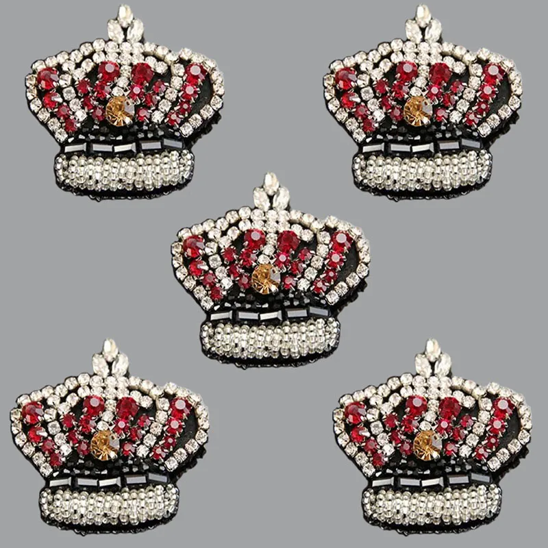 1 шт 3D ручной работы бисером патчи для одежды Корона Сделай Сам пришить блестками