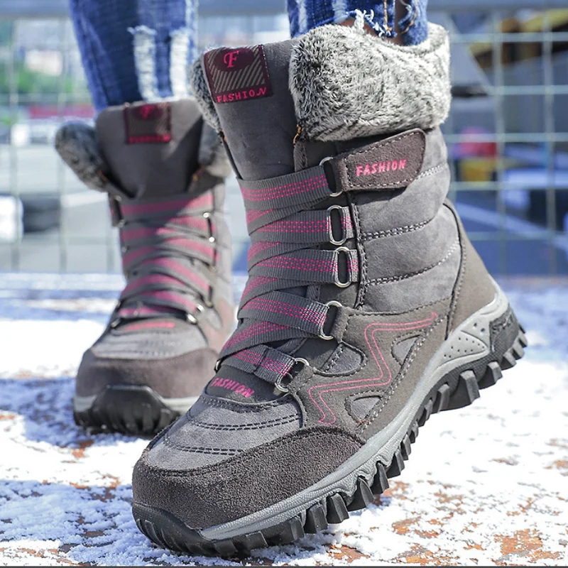 

New Fashion Suede Women's Snow Boots Winter Warm Plush Women's Boots Waterproof And Snow-Proof Ankle Boots Flat Shoes