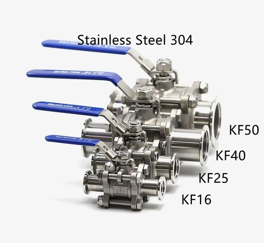 

304 Stainless Steel KF Manual High Vacuum hydraulic Ball Valve Quick Install Ball Valve Gas Safety Valve Leak Detected