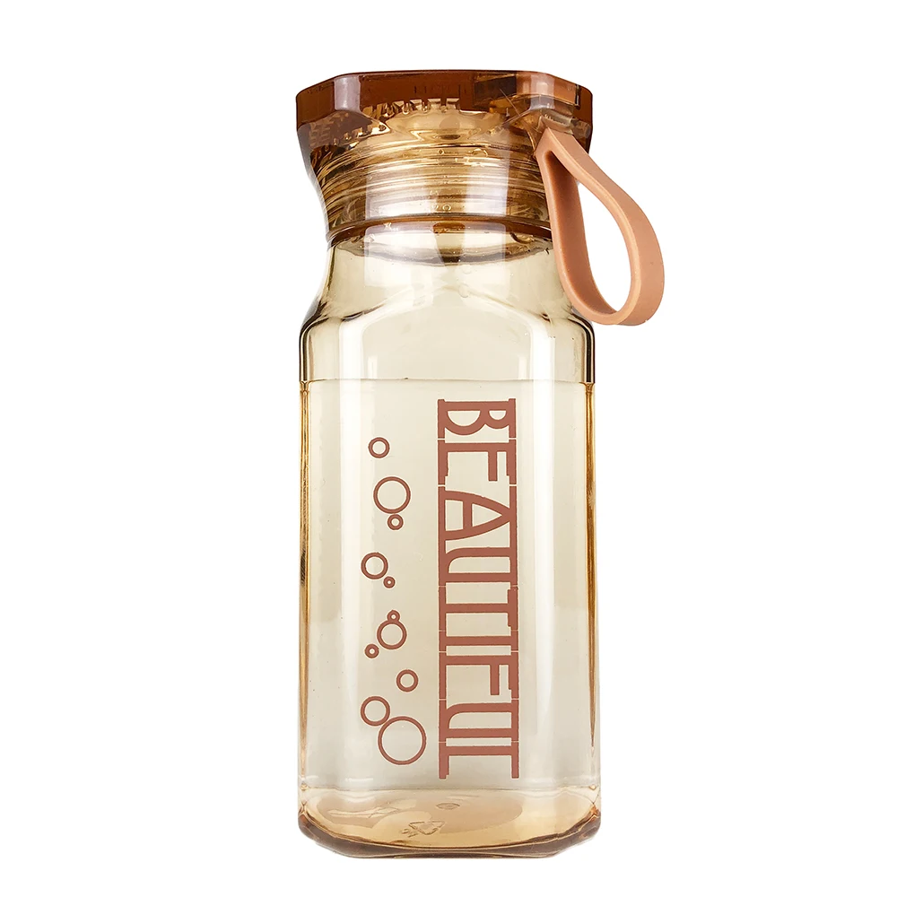 

Square water bottle Originality Transparent Portable drink Outdoor Sport Travel Plastic cups Seal up crystal