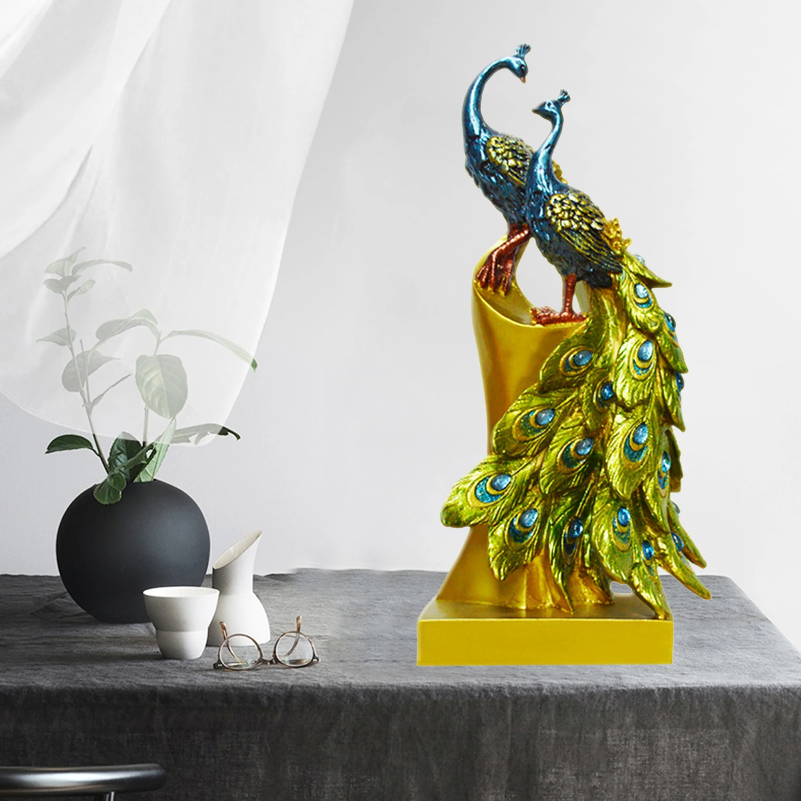 С принтом павлина для декора Скульптура декор книжной полки акценты Современная