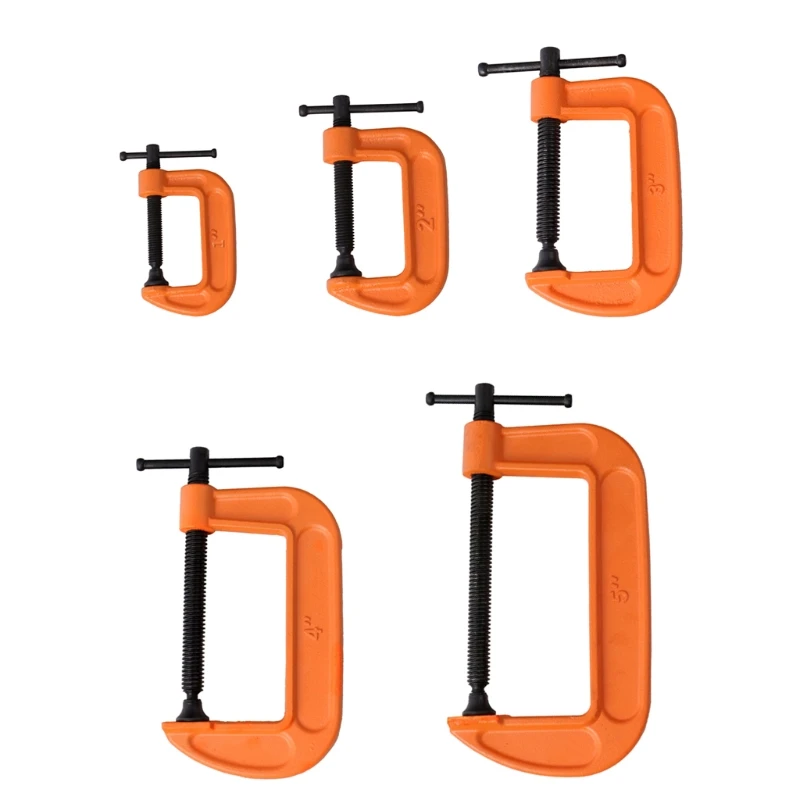 

Woodworking Fixture G-Clamp 1"-5" Heavy G-Type Fixture Wide Jaw Openings Fixed Clamp with T-Bar Handle for Quick and Easy X37B