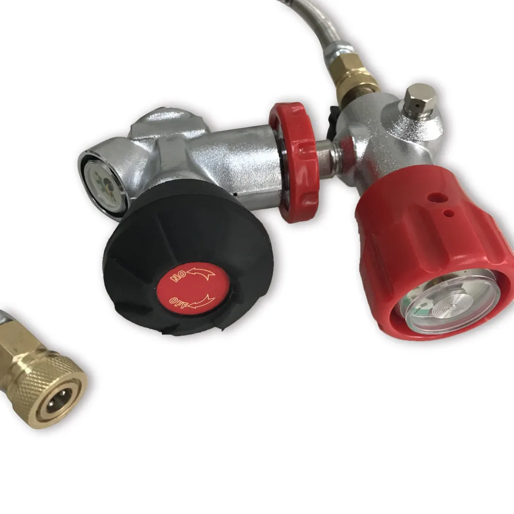 AC301 Pcp Gauge Valve Pcp Filling Station 4500Psi Scuba Paintball Tank/Carbon Fiber Diving Cylinder M18*1.5 Thread With Hose