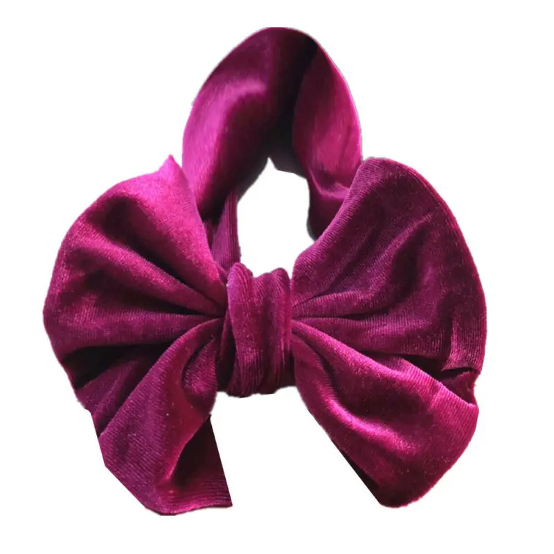 

11 Colors Toddle Kids Baby Girl Headband Velvet Headband Fashion Solid Cloth Bow Turban Knot Head Wrap Stretch Hairband 3-12M