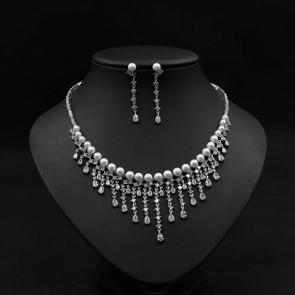 Модный Ювелирный Комплект HIBRIDE 2020 с жемчужной подвеской новый очаровательный