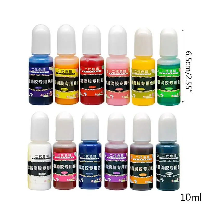

W3JD 12 Pcs/set DIY Handmade Crystal Epoxy Pigment UV Oily Resin Dye Coloring