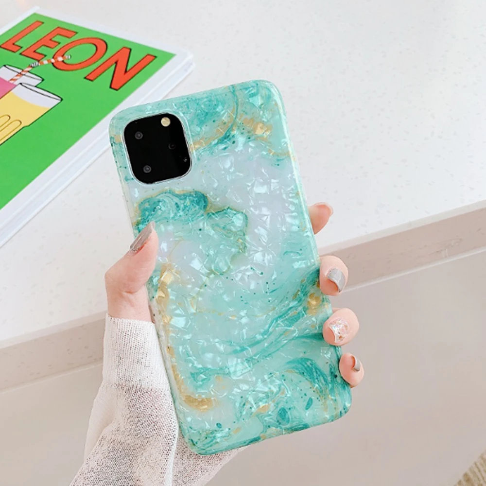 Простой Роскошный чехол для телефона с текстурой мрамора и камня iPhone 7 8 6 6s Plus 11 Pro