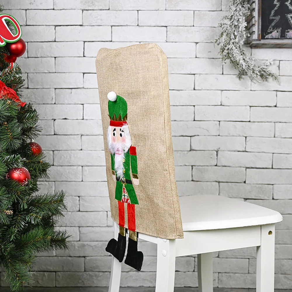 55X45Christmas эластичный Чехол для стула грецкий орех солдат зеленый ножной
