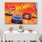 Тканевый 3D фон для фотосъемки с изображением мультяшных интенсивных гонок горячих колес, украшенный вечеринка для мальчика день рождение