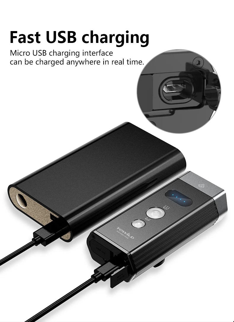 Велосипесветильник TOWILD BR2000/BR1200 встроенный аккумулятор 5200 мАч