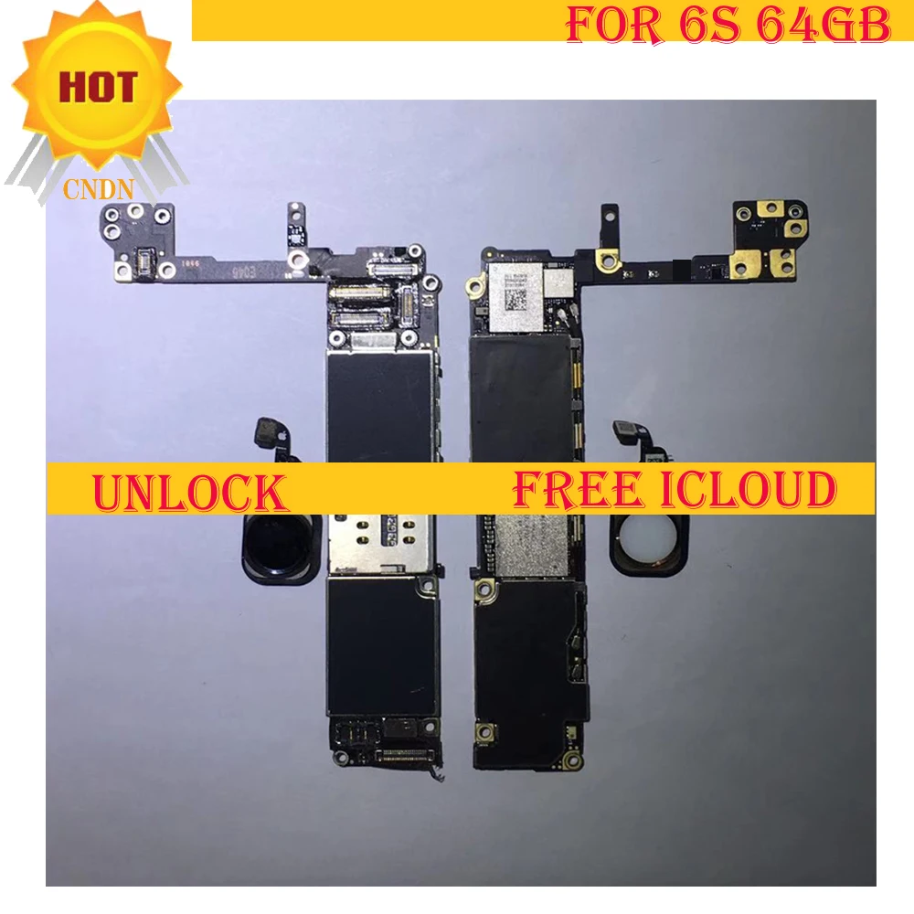 Материнская плата для iphone 6S 64 ГБ с touch id или без Touch ID iCloud материнская логической