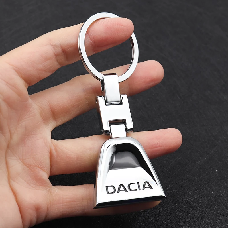 

High-end personality car double-sided logo metal 3D car keychain for DACIA- Dokker Logan Sandero Duster Lodgy Spring key ring