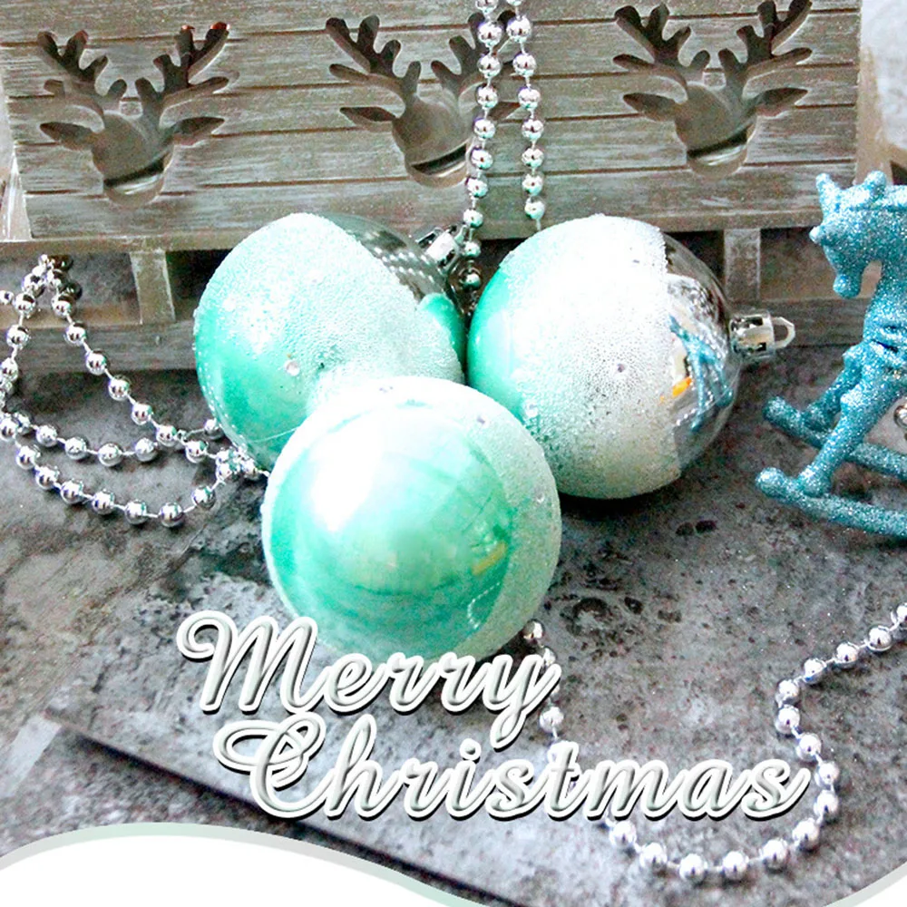 6 шт 7 см Рождественский градиентный зеленый в коробке шар кулон Рождественская