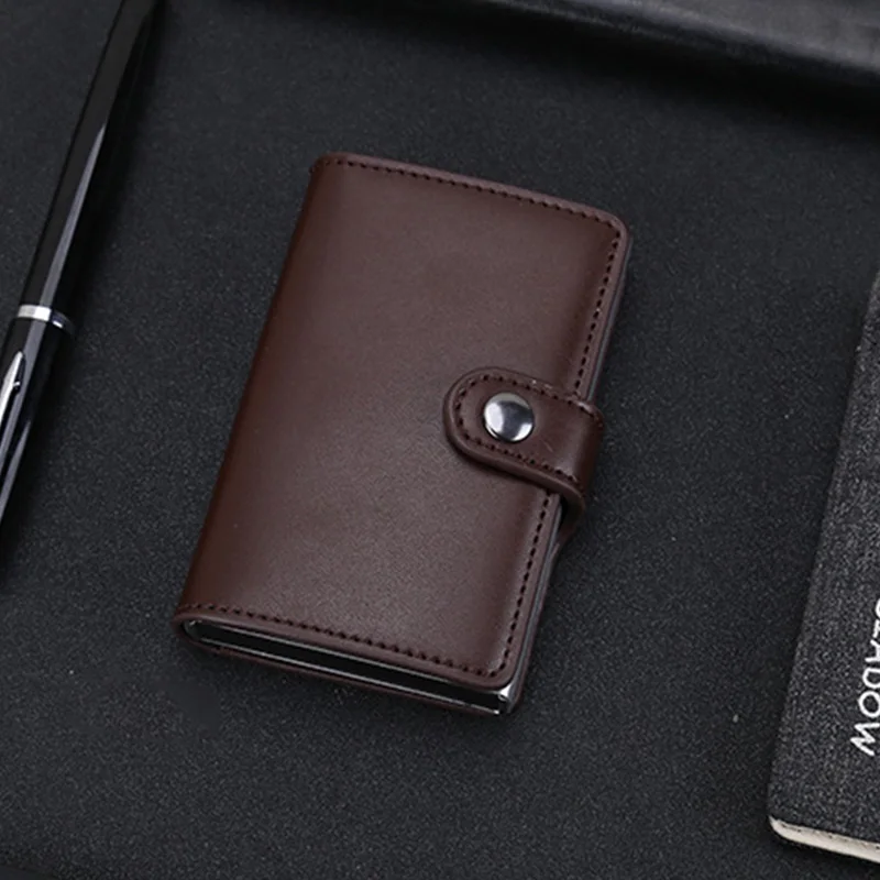 Кредитная карта, RFID держатели вытянутый дизайн мужской кошелек чехол для банковских карт сумка для денег короткий женский кошелек Тонкий портативный держатель для карт Hasp - Цвет: 1