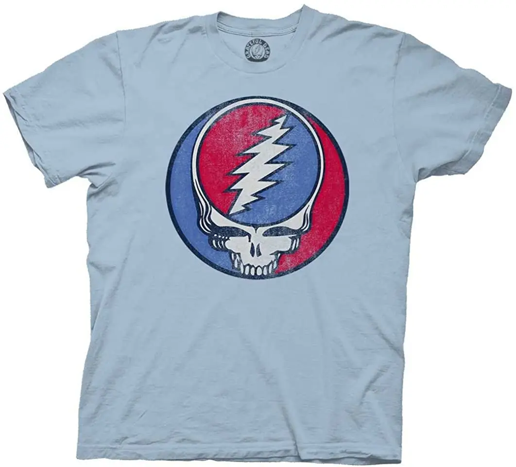 

2021 Summer Men's T-shirt Blue and Red Split Skull Graphic Print Casual and Comfortable High-quality Simple Men's Clothing