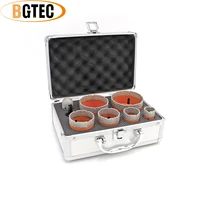 bgtec 1set 253545506575f25sds vacuum brazed diamond drill core bits with box 58 11 hole saw for porcelain tile ceramic