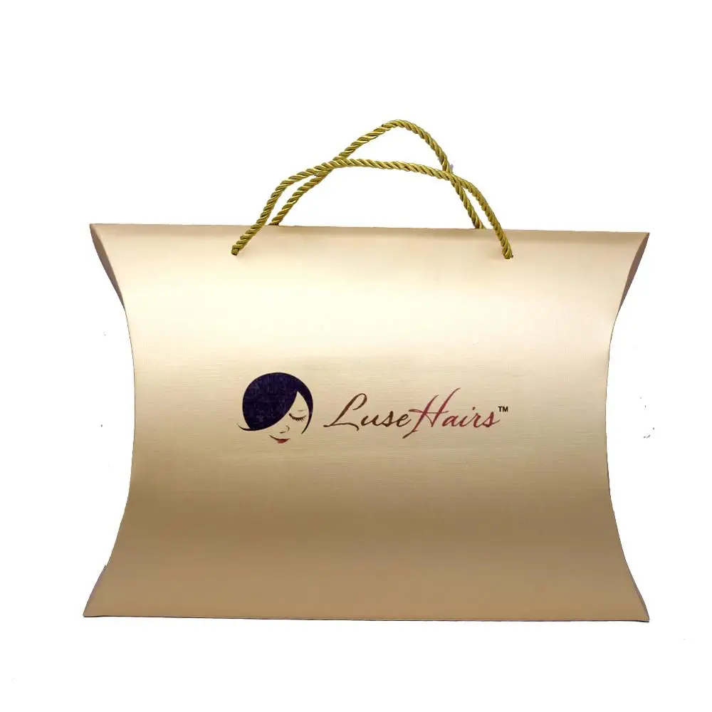 Пользовательский логотип бренда парик золотая коробка используемая пучка волос