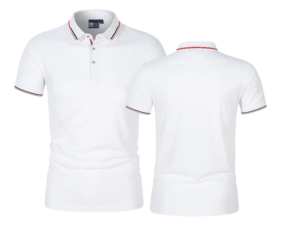 

Summer business casual polo shirt men's new short-sleeved lapel slim solid color shirt men's large size casual polo shirt