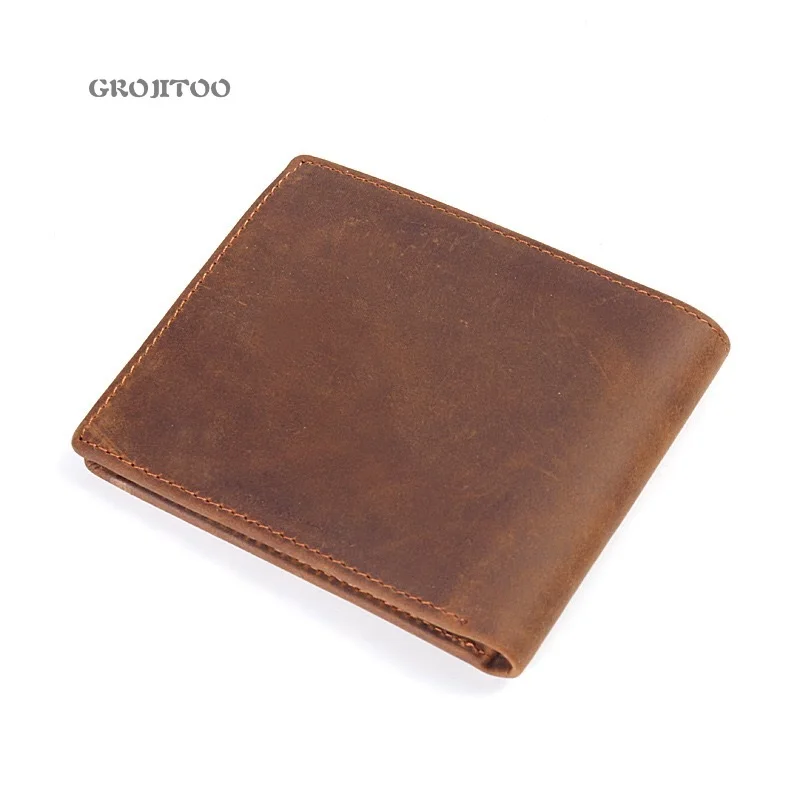 

Мужской бумажник из воловьей кожи, винтажный кошелек, Подарочный кошелек для кредитных карт, короткий кошелек держатель для карт