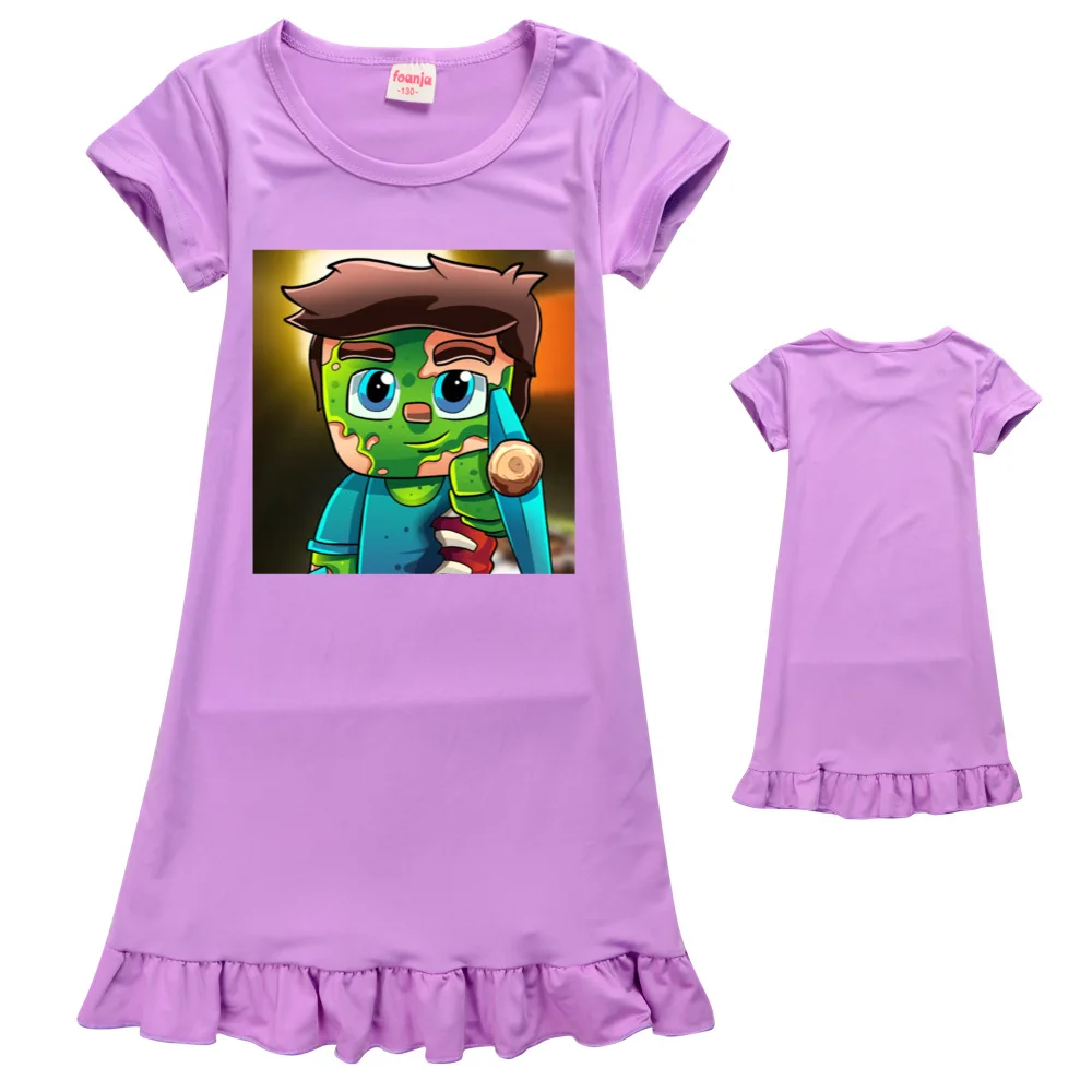 Ice silk Nightdress Little Teen Girl Pajamas Dresses Children lovely Cartoon Summer Nightgown Home Clothes Kids Sleepwear | Тематическая