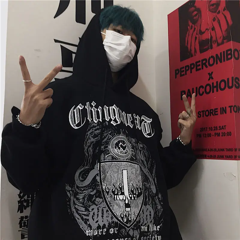 

Casual Japanese cartoon hip hop sweatshirt for women