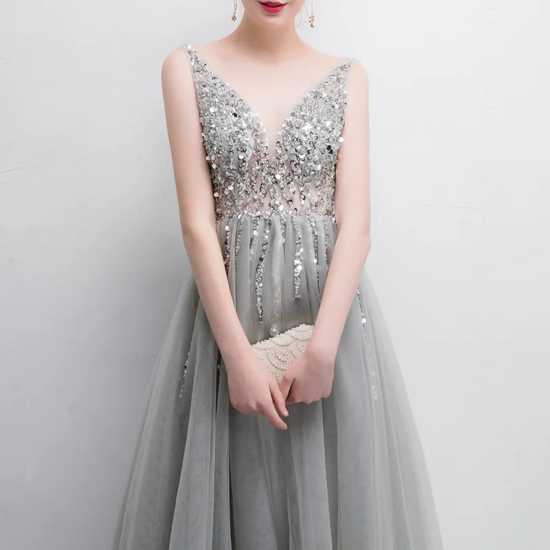 Evening Dresses Long Robe De Soiree Crystal Beaded Vestidos Gala Backless Women Formal Dress Party Prom Gown | Свадьбы и торжества