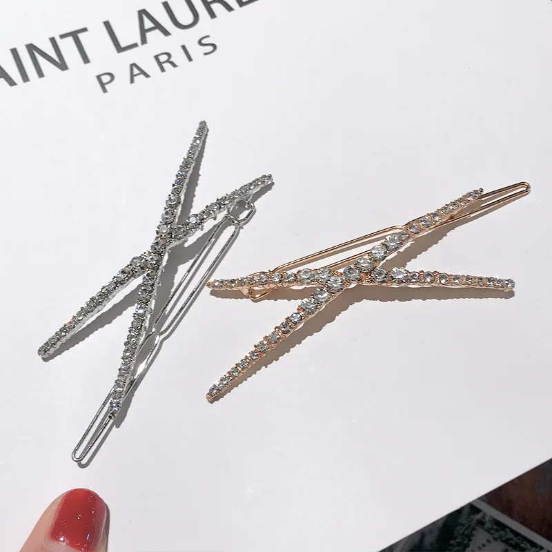 Женская заколка для волос с треугольным кристаллом |