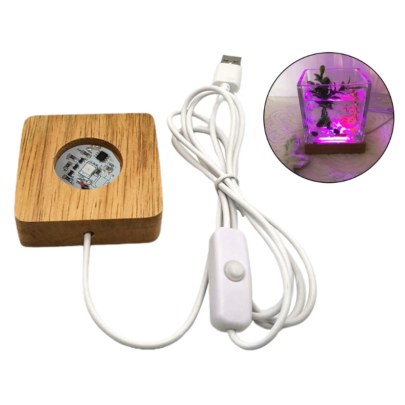 Квадратная Деревянная светодиодная подсветильник вка для ночной лампы ручной