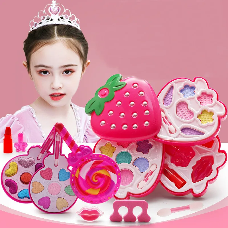 Детские игрушки для макияжа домик девочек трехслойная коробка с клубникой
