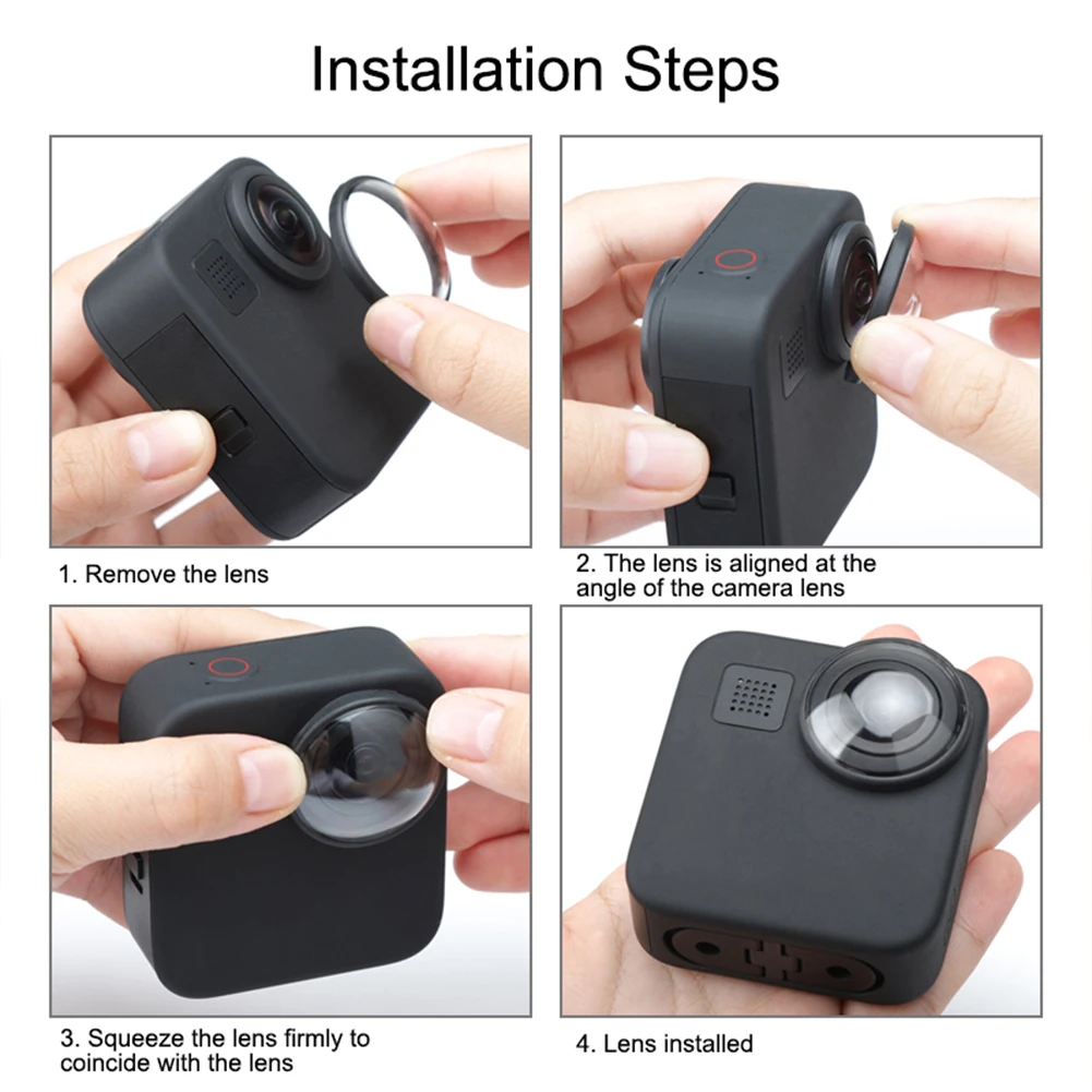 

Professional Lens Cover For GoPro Max Protective Case Lens Cap Waterproof 2Pcs Acrylic Lens Protectors Cover Anti-scratch
