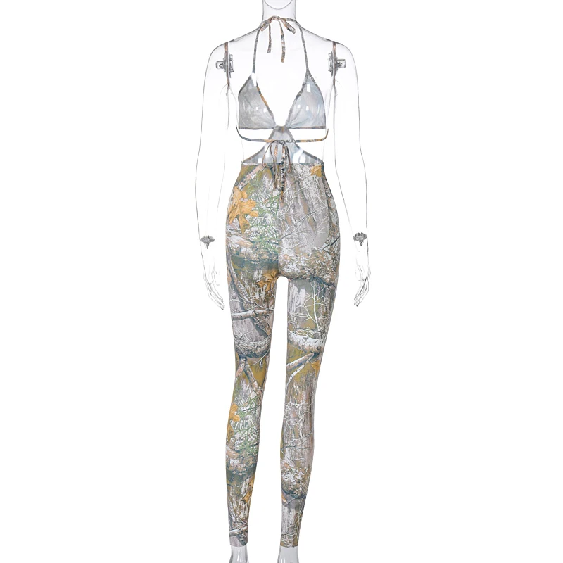 

hirigin Print Women Summer Jumpsuits Elegant Hollow Out Female Playsuits Sexy Clubwear Workout Overalls Casual Basic Outifits