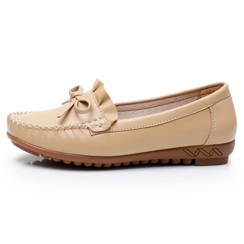 Мягкие женские туфли ZZPOHE ручной работы кожаные модные для мам Повседневные