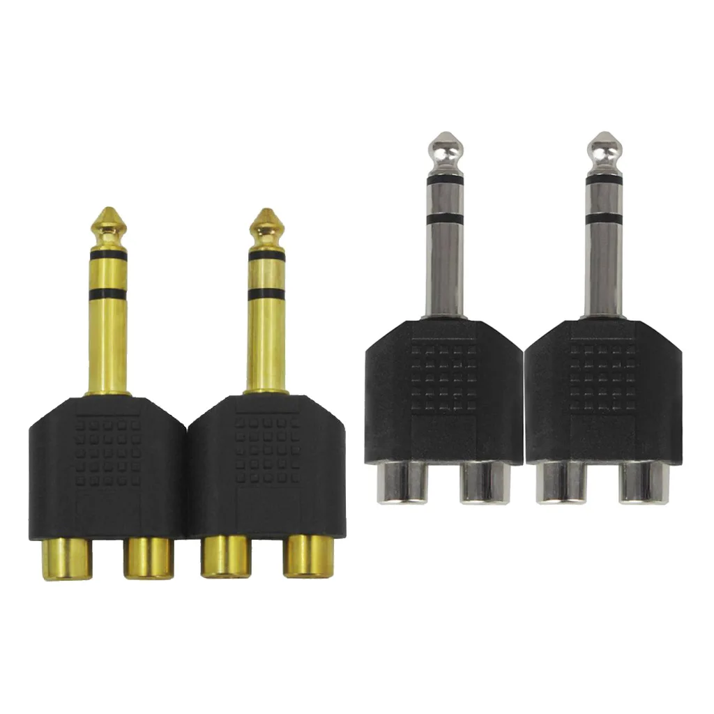 6.35mm Headphone Mic Audio Cable Converter Adapter 1 Male To 2 Female |