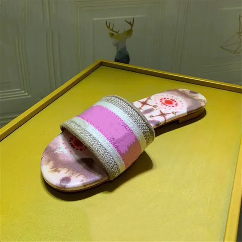 Обувь Женские летние тапочки на плоской подошве с цветочным принтом открытым