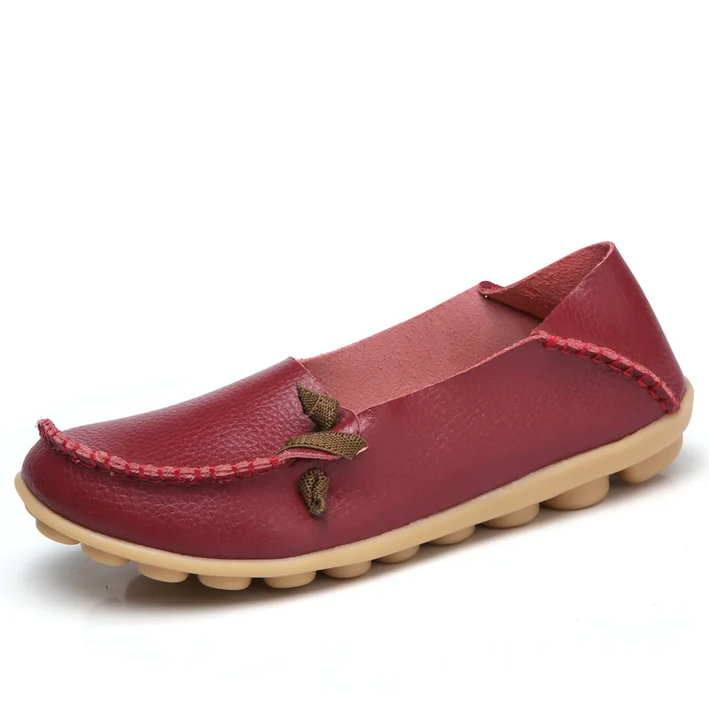 

Women Genuine Leather Shoes Casual Flat Shoes Loafers for Female 2021 Summer Comfort Flats Nursing Shoes Female Zapatos De Mujer