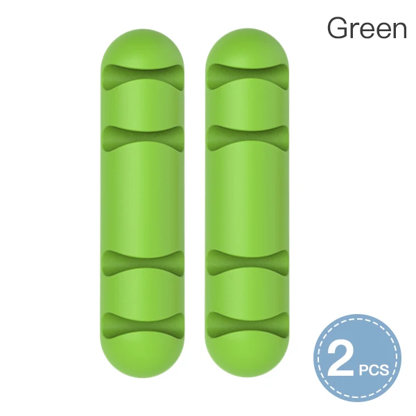 2PC Green ACCEZZ 4 отверстия USB Кабельный органайзер Winder управление зажимы офис Настольный Телефон держатель для наушников Мышь Клавиатура провода Шнур Winder - Цвет: 2PC Green